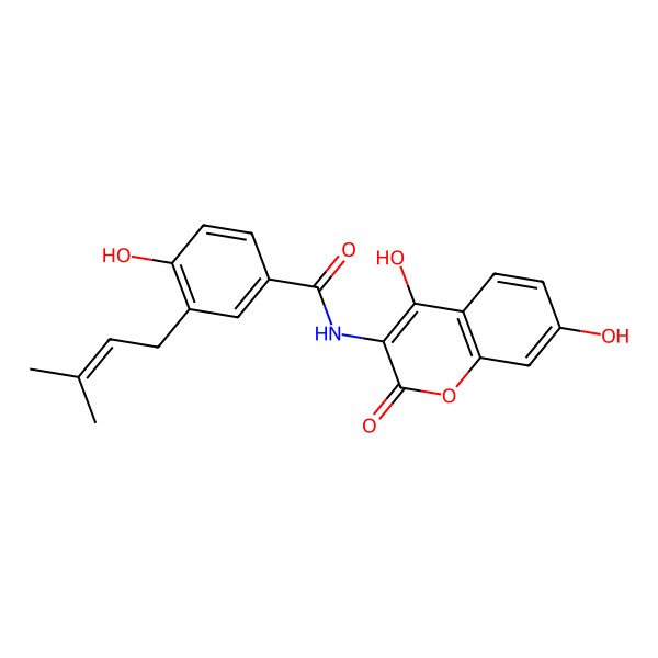 2D Structure of 8-Desmethylnovobiocic acid