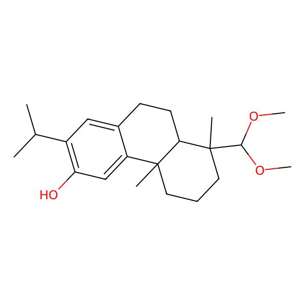 2D Structure of 8-(Dimethoxymethyl)-4b,8-dimethyl-2-propan-2-yl-5,6,7,8a,9,10-hexahydrophenanthren-3-ol