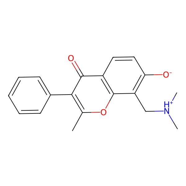 2D Structure of 8-[(dimethylammonio)methyl]-2-methyl-4-oxo-3-phenyl-4H-chromen-7-olate