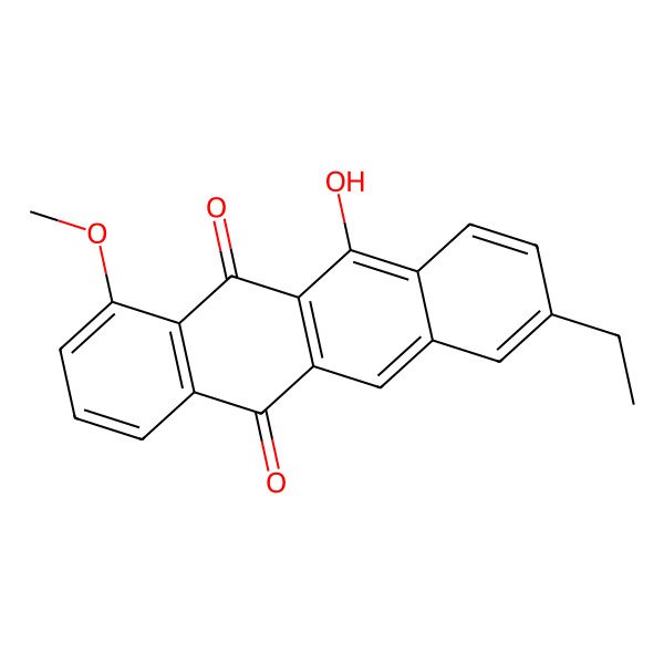 2D Structure of 8-Ethyl-11-hydroxy-1-methoxytetracene-5,12-dione