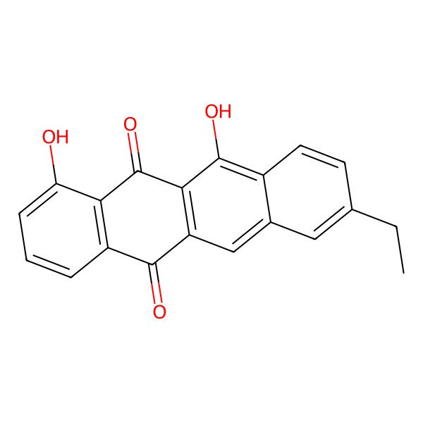 2D Structure of 8-Ethyl-1,11-dihydroxytetracene-5,12-dione