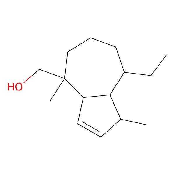 2D Structure of (8-ethyl-1,4-dimethyl-3a,5,6,7,8,8a-hexahydro-1H-azulen-4-yl)methanol
