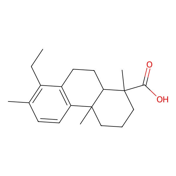 2D Structure of 8-Ethyl-1,4a,7-trimethyl-2,3,4,9,10,10a-hexahydrophenanthrene-1-carboxylic acid