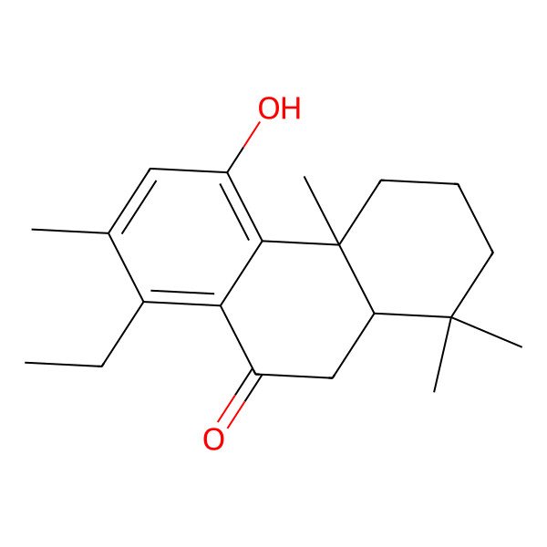 2D Structure of 8-ethyl-5-hydroxy-1,1,4a,7-tetramethyl-3,4,10,10a-tetrahydro-2H-phenanthren-9-one