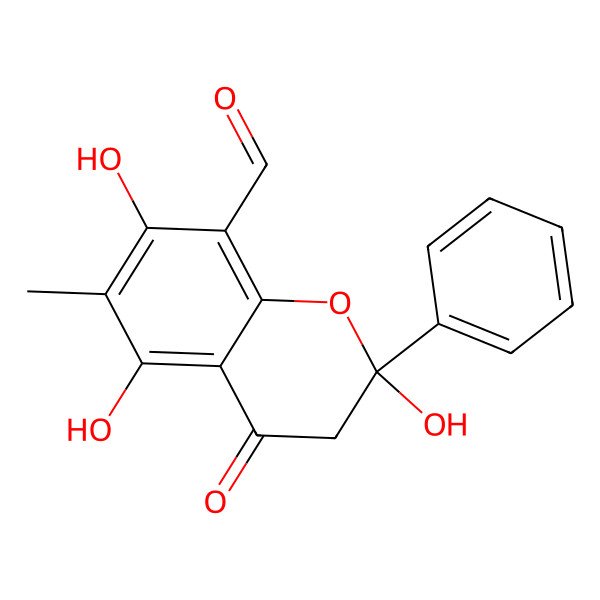 2D Structure of 8-Formyl-2,5,7-trihydroxy-6-methylflavanone