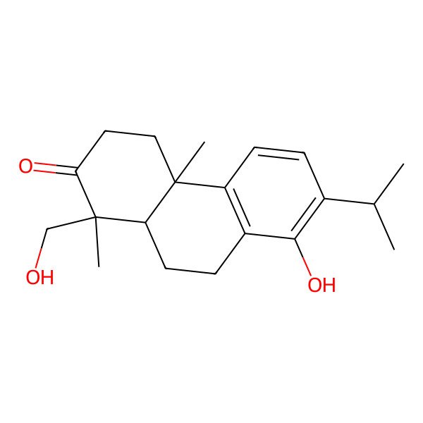 2D Structure of 8-hydroxy-1-(hydroxymethyl)-1,4a-dimethyl-7-propan-2-yl-4,9,10,10a-tetrahydro-3H-phenanthren-2-one