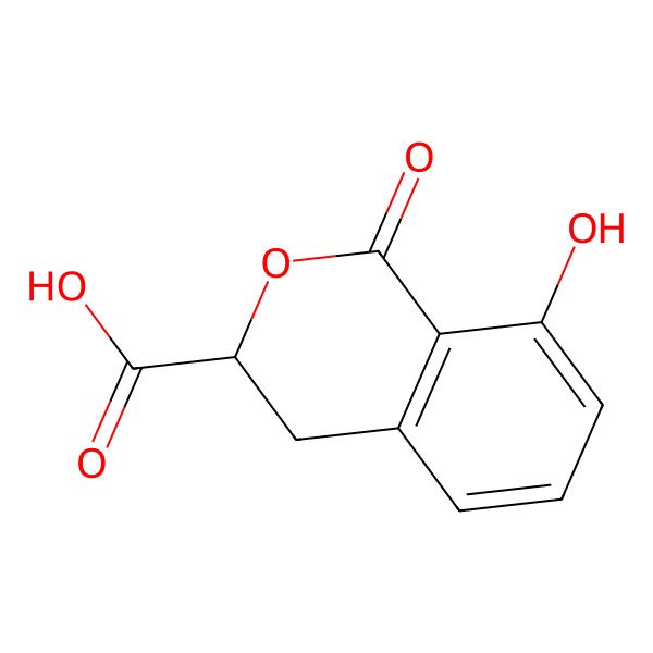 2D Structure of 8-Hydroxy-1-oxo-3,4-dihydroisochromene-3-carboxylic acid