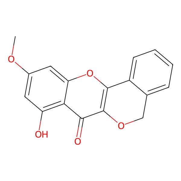 2D Structure of 8-hydroxy-10-methoxy-5H-isochromeno[4,3-b]chromen-7-one
