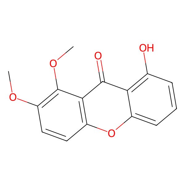 2D Structure of 8-Hydroxy-1,2-dimethoxyxanthen-9-one 2D Structure of 8-Hydroxy-1,2-dimethoxyxanthen-9-one