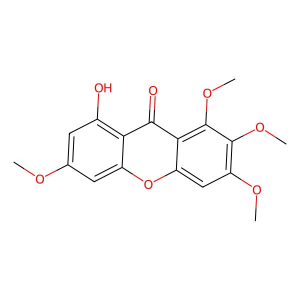 2D Structure of 8-Hydroxy-1,2,3,6-tetramethoxyxanthen-9-one