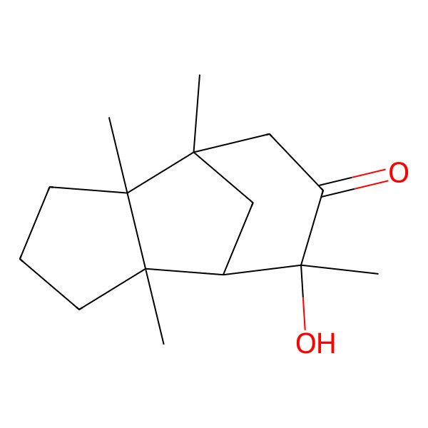 2D Structure of 8-Hydroxy-1,2,6,8-tetramethyltricyclo[5.3.1.02,6]undecan-9-one