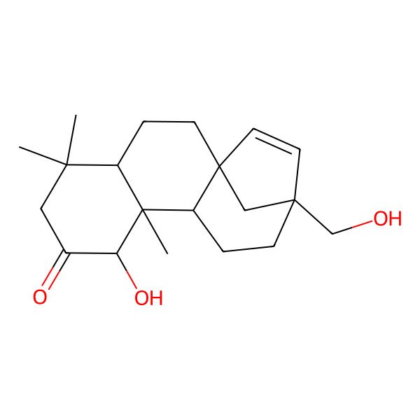 2D Structure of 8-Hydroxy-13-(hydroxymethyl)-5,5,9-trimethyltetracyclo[11.2.1.01,10.04,9]hexadec-14-en-7-one