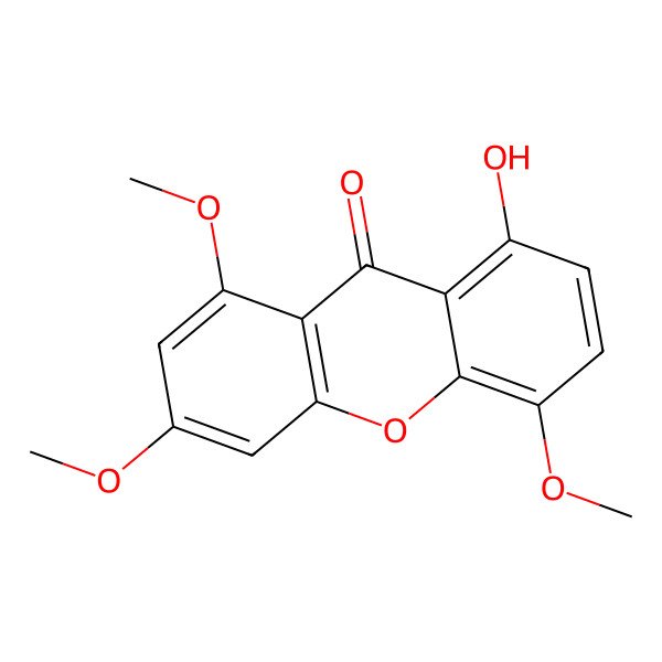 2D Structure of 8-Hydroxy-1,3,5-trimethoxyxanthen-9-one