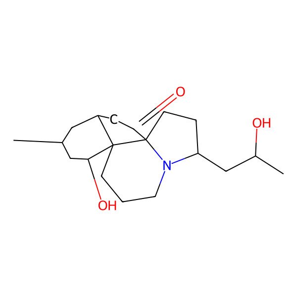 2D Structure of 8-Hydroxy-14-(2-hydroxypropyl)-6-methyl-13-azatetracyclo[7.7.0.01,13.04,9]hexadecan-2-one