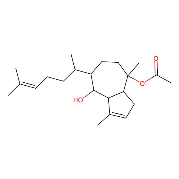 2D Structure of [8-hydroxy-1,4-dimethyl-7-(6-methylhept-5-en-2-yl)-3a,5,6,7,8,8a-hexahydro-3H-azulen-4-yl] acetate