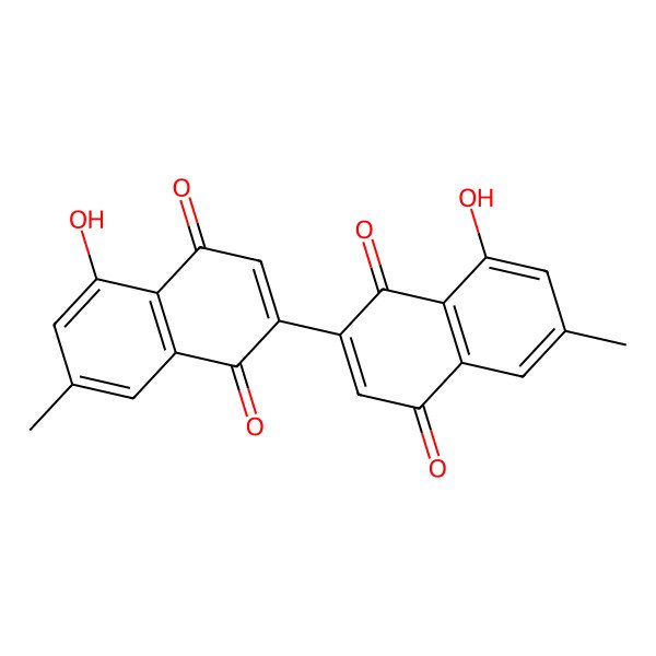 2D Structure of 8-Hydroxy-2-(5-hydroxy-7-methyl-1,4-dioxonaphthalen-2-yl)-6-methylnaphthalene-1,4-dione