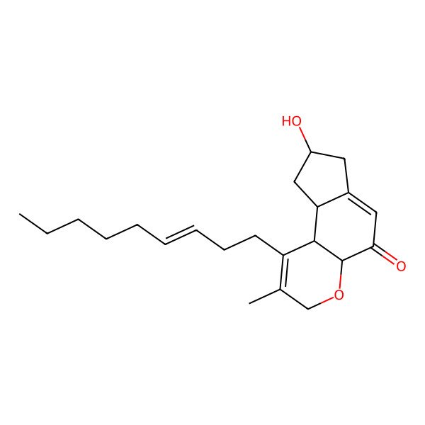 2D Structure of 8-hydroxy-2-methyl-1-[(E)-non-3-enyl]-4a,7,8,9,9a,9b-hexahydro-3H-cyclopenta[f]chromen-5-one