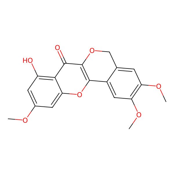 2D Structure of 8-hydroxy-2,3,10-trimethoxy-5H-isochromeno[4,3-b]chromen-7-one