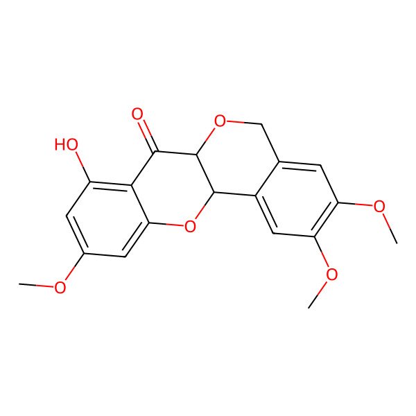 2D Structure of 8-hydroxy-2,3,10-trimethoxy-6a,12a-dihydro-5H-isochromeno[4,3-b]chromen-7-one