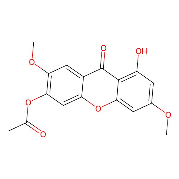 2D Structure of (8-Hydroxy-2,6-dimethoxy-9-oxoxanthen-3-yl) acetate