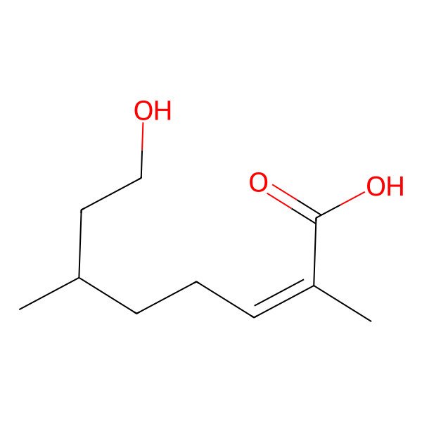 2D Structure of 8-Hydroxy-2,6-dimethyl-oct-2-en-saure 2D Structure of 8-Hydroxy-2,6-dimethyl-oct-2-en-saure