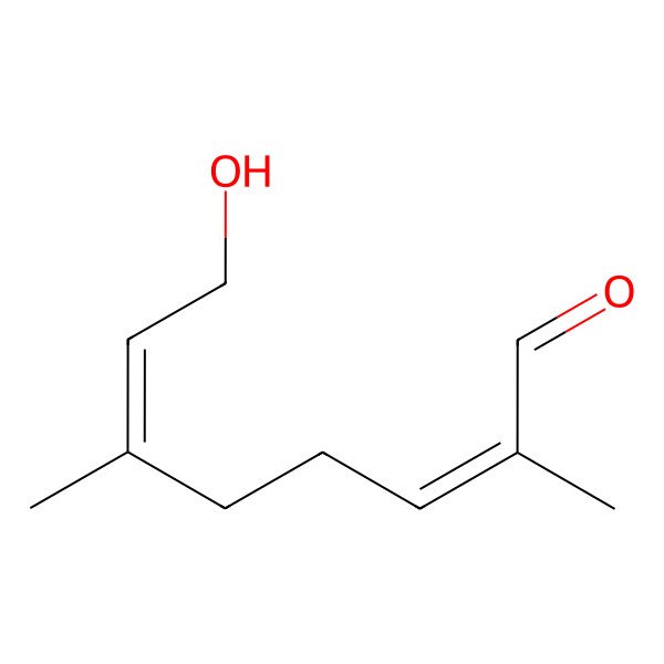 2D Structure of 8-Hydroxy-2,6-dimethylocta-2,6-dienal