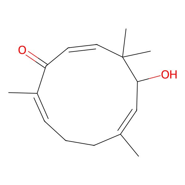 2D Structure of 8-Hydroxy-2,6,9,9-tetramethylcycloundeca-2,6,10-trien-1-one