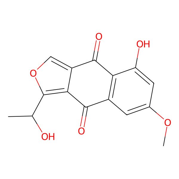 2D Structure of 8-Hydroxy-3-(1-hydroxyethyl)-6-methoxybenzo[f][2]benzofuran-4,9-dione