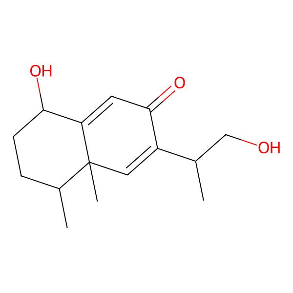 2D Structure of 8-Hydroxy-3-(1-hydroxypropan-2-yl)-4a,5-dimethyl-5,6,7,8-tetrahydronaphthalen-2-one
