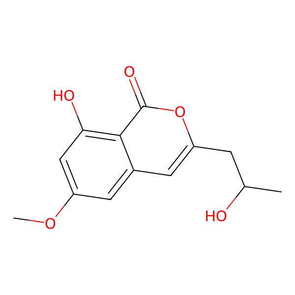 2D Structure of 8-Hydroxy-3-(2-hydroxypropyl)-6-methoxyisochromen-1-one