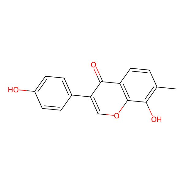 2D Structure of 8-Hydroxy-3-(4-hydroxyphenyl)-7-methylchromen-4-one