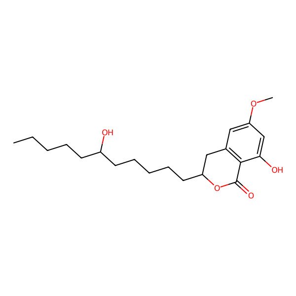 2D Structure of 8-Hydroxy-3-(6-hydroxyundecyl)-6-methoxy-3,4-dihydroisochromen-1-one