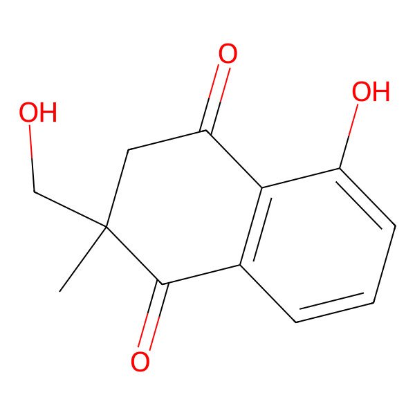 2D Structure of 8-hydroxy-3-(hydroxymethyl)-3-methyl-2H-naphthalene-1,4-dione