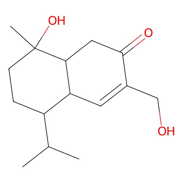 2D Structure of 8-Hydroxy-3-(hydroxymethyl)-8-methyl-5-propan-2-yl-1,4a,5,6,7,8a-hexahydronaphthalen-2-one