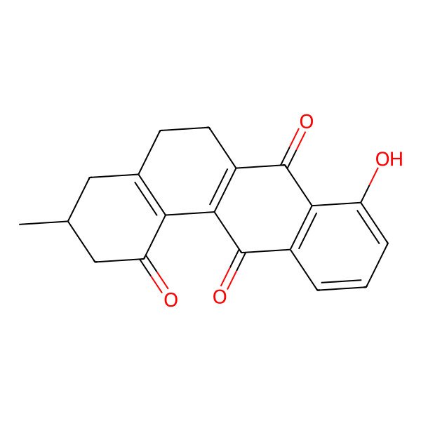 2D Structure of 8-hydroxy-3-methyl-3,4,5,6-tetrahydro-2H-benzo[a]anthracene-1,7,12-trione