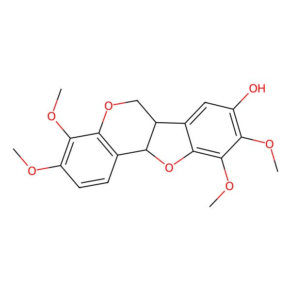 2D Structure of 8-Hydroxy-3,4,9,10-tetramethoxypterocarpan
