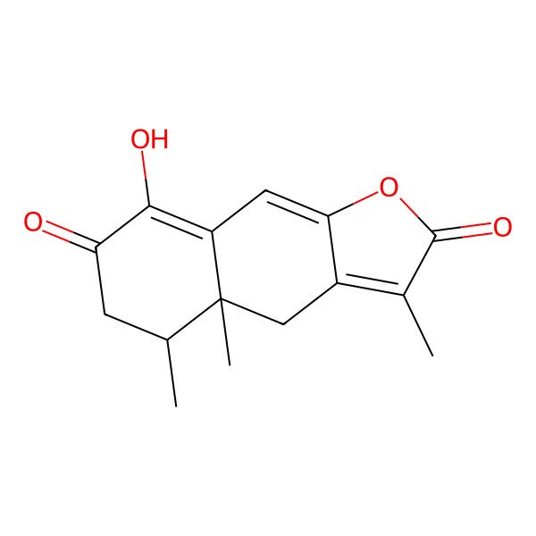 2D Structure of 8-hydroxy-3,4a,5-trimethyl-5,6-dihydro-4H-benzo[f][1]benzofuran-2,7-dione