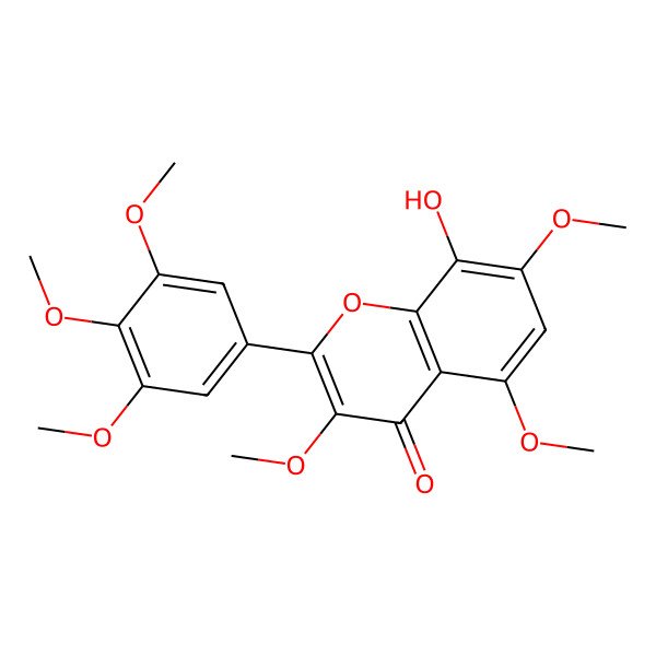 2D Structure of 8-Hydroxy-3,5,7,3',4',5'-hexamethoxyflavone 2D Structure of 8-Hydroxy-3,5,7,3',4',5'-hexamethoxyflavone