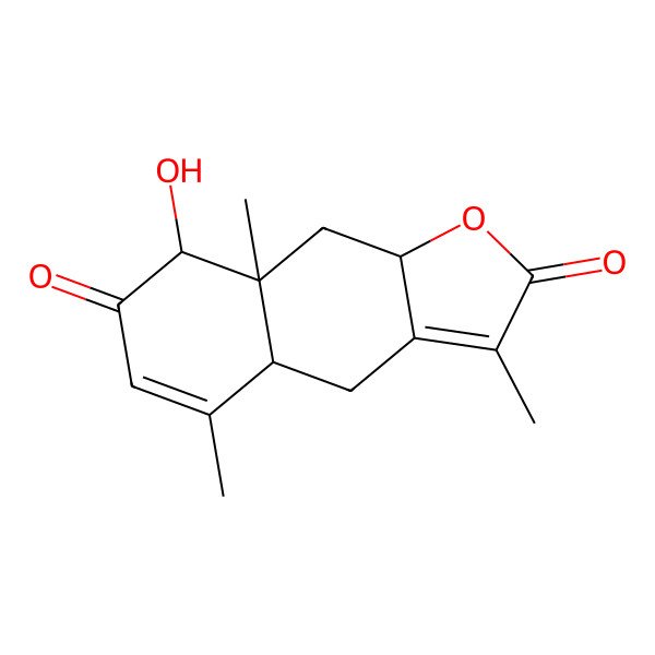 2D Structure of 8-hydroxy-3,5,8a-trimethyl-4a,8,9,9a-tetrahydro-4H-benzo[f][1]benzofuran-2,7-dione