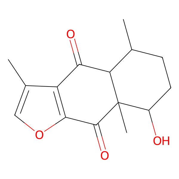 2D Structure of 8-hydroxy-3,5,8a-trimethyl-5,6,7,8-tetrahydro-4aH-benzo[f][1]benzofuran-4,9-dione