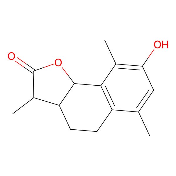 2D Structure of 8-hydroxy-3,6,9-trimethyl-3a,4,5,9b-tetrahydro-3H-benzo[g][1]benzofuran-2-one