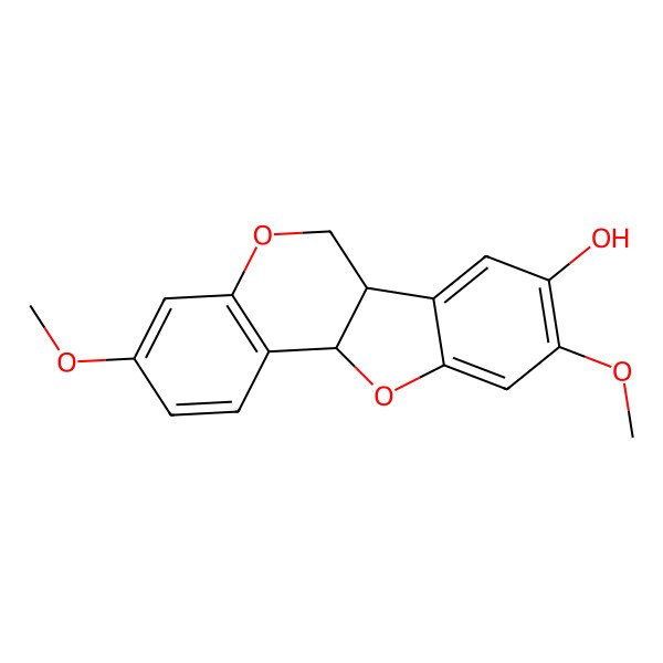 2D Structure of 8-Hydroxy-3,9-dimethoxypterocarpan