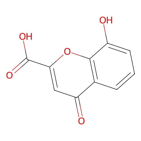2D Structure of 8-Hydroxy-4-oxo-4H-1-benzopyran-2-carboxylic acid 2D Structure of 8-Hydroxy-4-oxo-4H-1-benzopyran-2-carboxylic acid