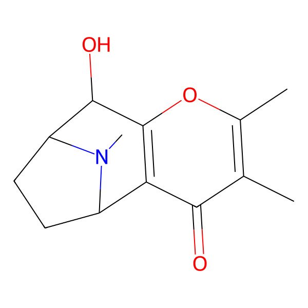 2D Structure of 8-Hydroxy-4,5,12-trimethyl-6-oxa-12-azatricyclo[7.2.1.02,7]dodeca-2(7),4-dien-3-one