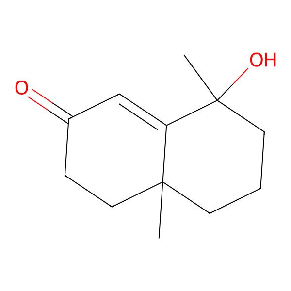 2D Structure of 8-hydroxy-4a,8-dimethyl-4,5,6,7-tetrahydro-3H-naphthalen-2-one