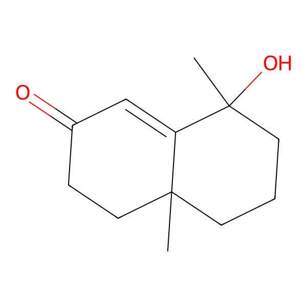 2D Structure of 8-hydroxy-4a,8-dimethyl-4,5,6,7-tetrahydro-3H-naphthalen-2-one 2D Structure of 8-hydroxy-4a,8-dimethyl-4,5,6,7-tetrahydro-3H-naphthalen-2-one