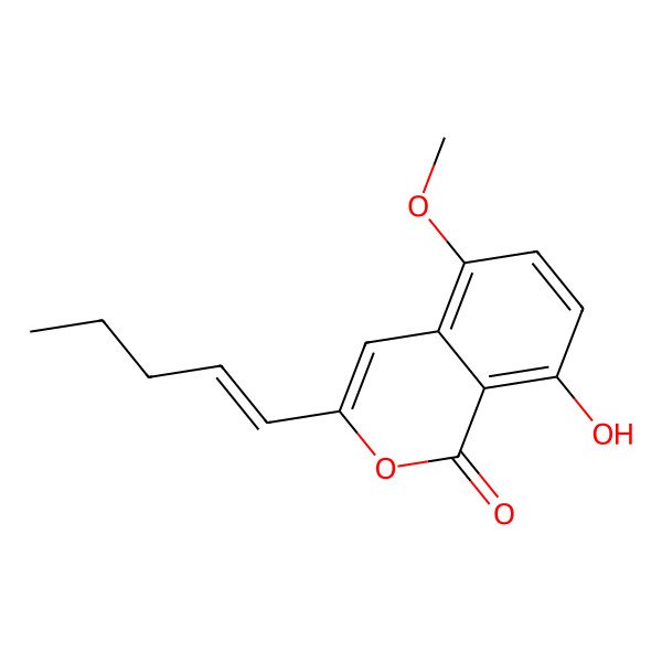 2D Structure of 8-Hydroxy-5-methoxy-3-(pent-1-en-1-yl)-1H-2-benzopyran-1-one