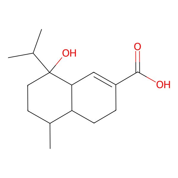 2D Structure of 8-hydroxy-5-methyl-8-propan-2-yl-4,4a,5,6,7,8a-hexahydro-3H-naphthalene-2-carboxylic acid