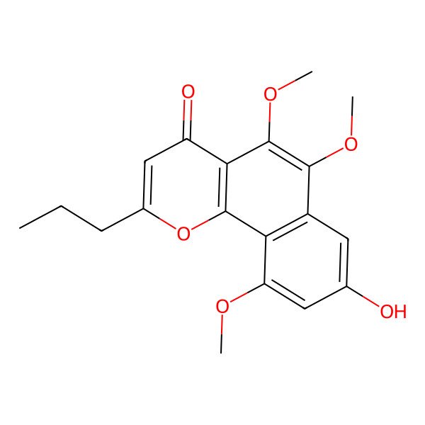 2D Structure of 8-hydroxy-5,6,10-trimethoxy-2-propylbenzo[h]chromen-4-one
