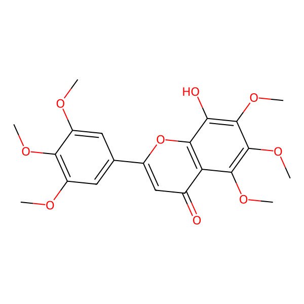 2D Structure of 8-Hydroxy-5,6,7,3',4',5'-hexamethoxyflavone
